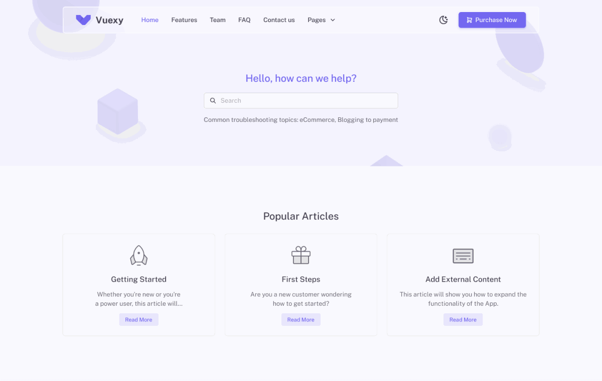 vuexy-front-help-center-page-demo